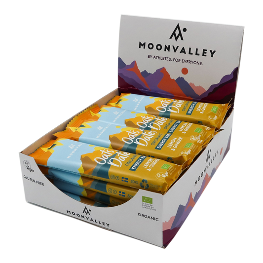 Moonvalley Organic Energy Bars Oats & Dates Lemon & Ginger box