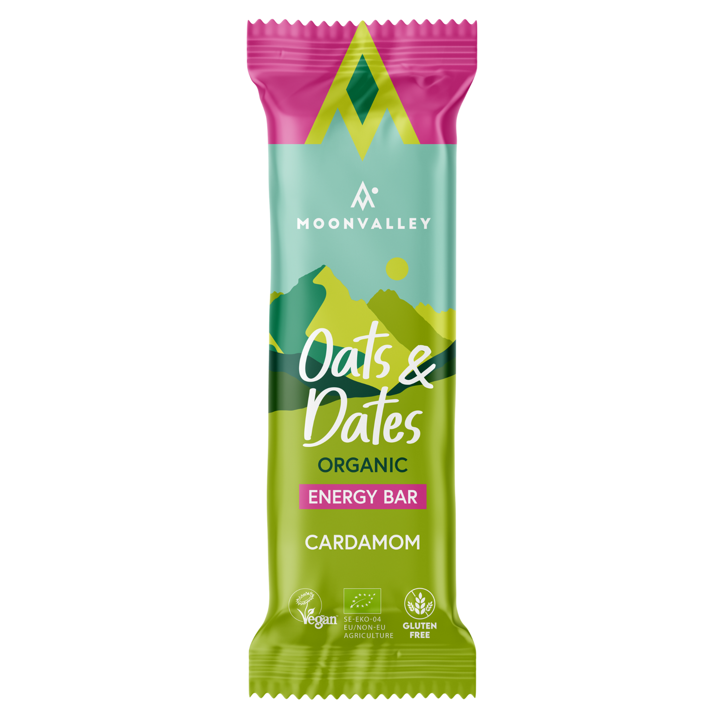 Moonvalley Organic Energy Bars Oats & Dates Cardamom package