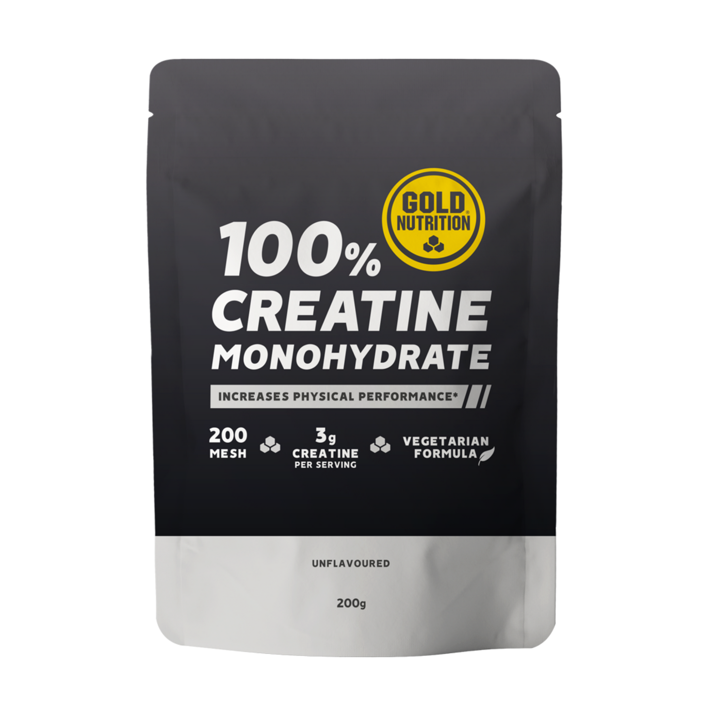 100% Creatine Monohydrate 200g - Unflavoured GoldNutrition