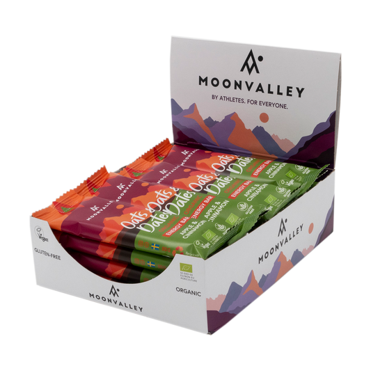 Moonvalley Organic Energy Bars Oats & Dates Apple & Cinnamon box