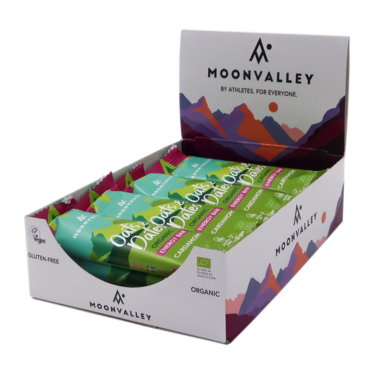 Moonvalley Organic Energy Bars Oats & Dates Cardamom box