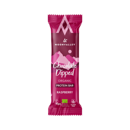 Moonvalley Organic Protein Bar - Chocolate-Dipped Raspberry