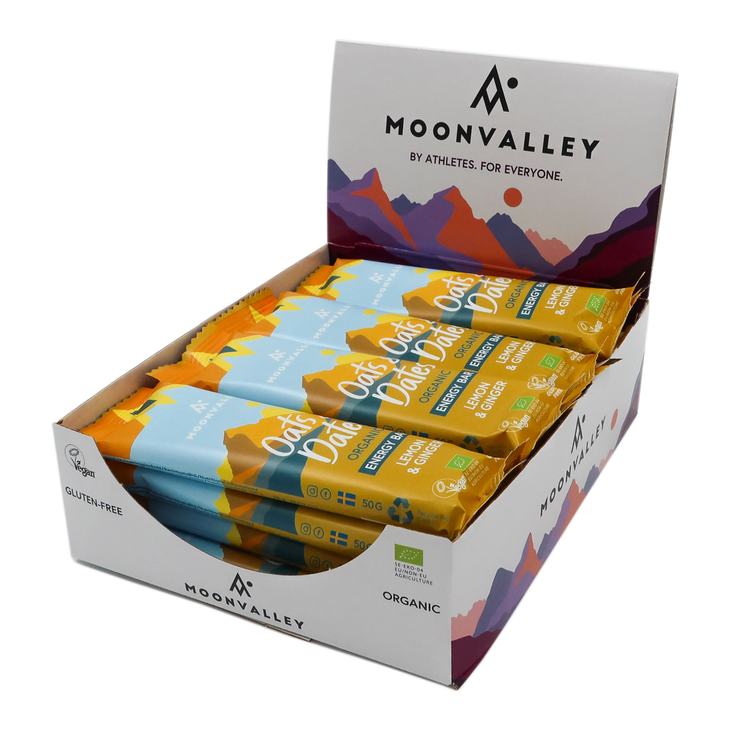 Moonvalley Organic Energy Bars Oats & Dates Lemon & Ginger box