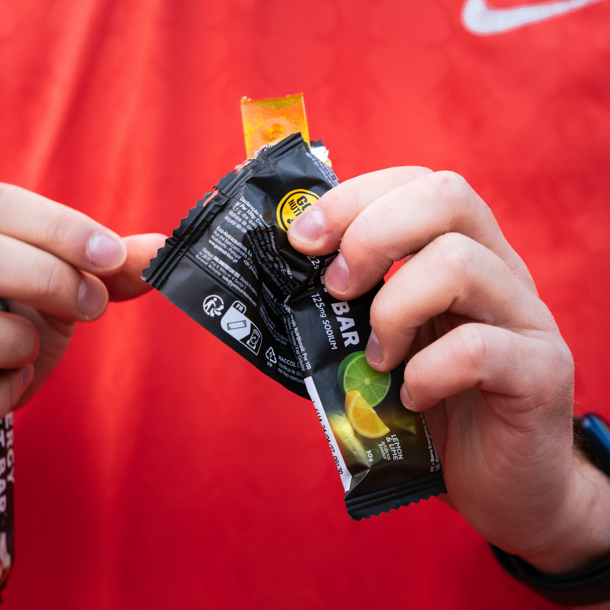 GoldNutrition open package of Energy Jelly Bar - Tropical