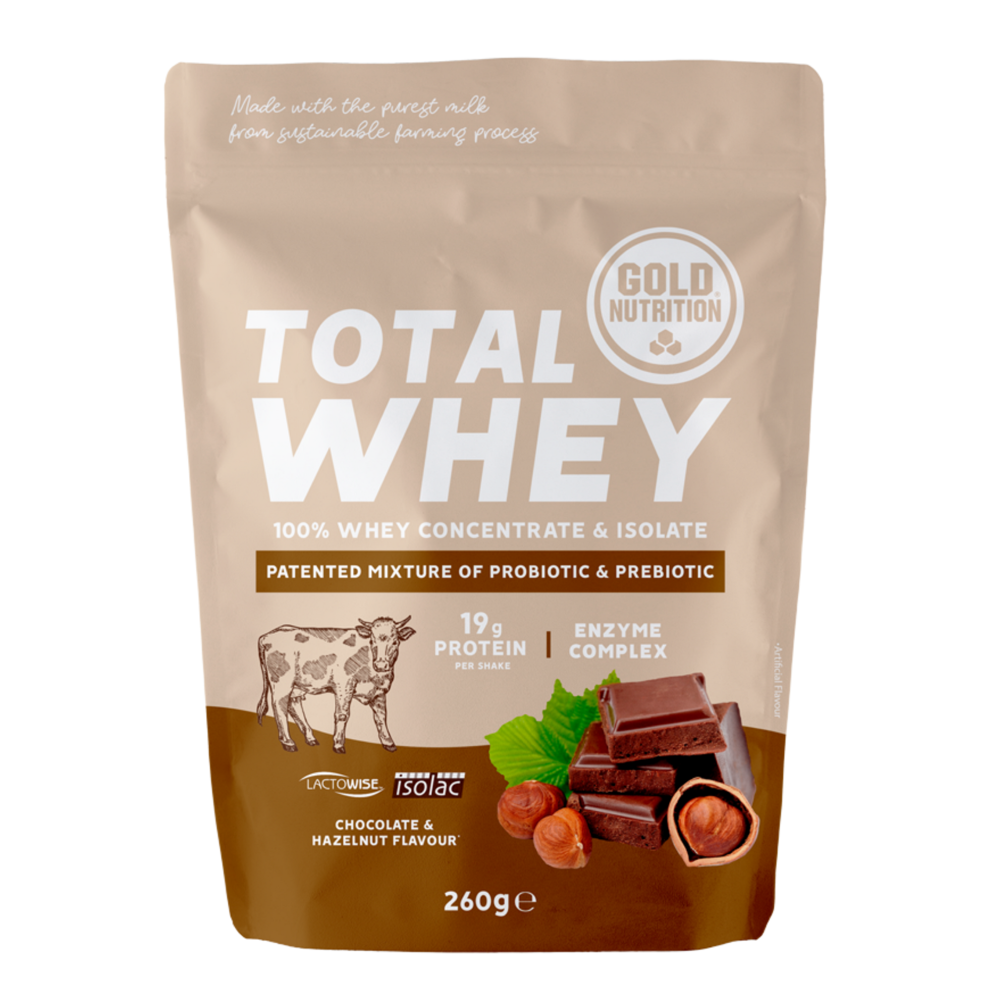 Total Whey 260 g -  Chocolate & Hazelnut GoldNutrition