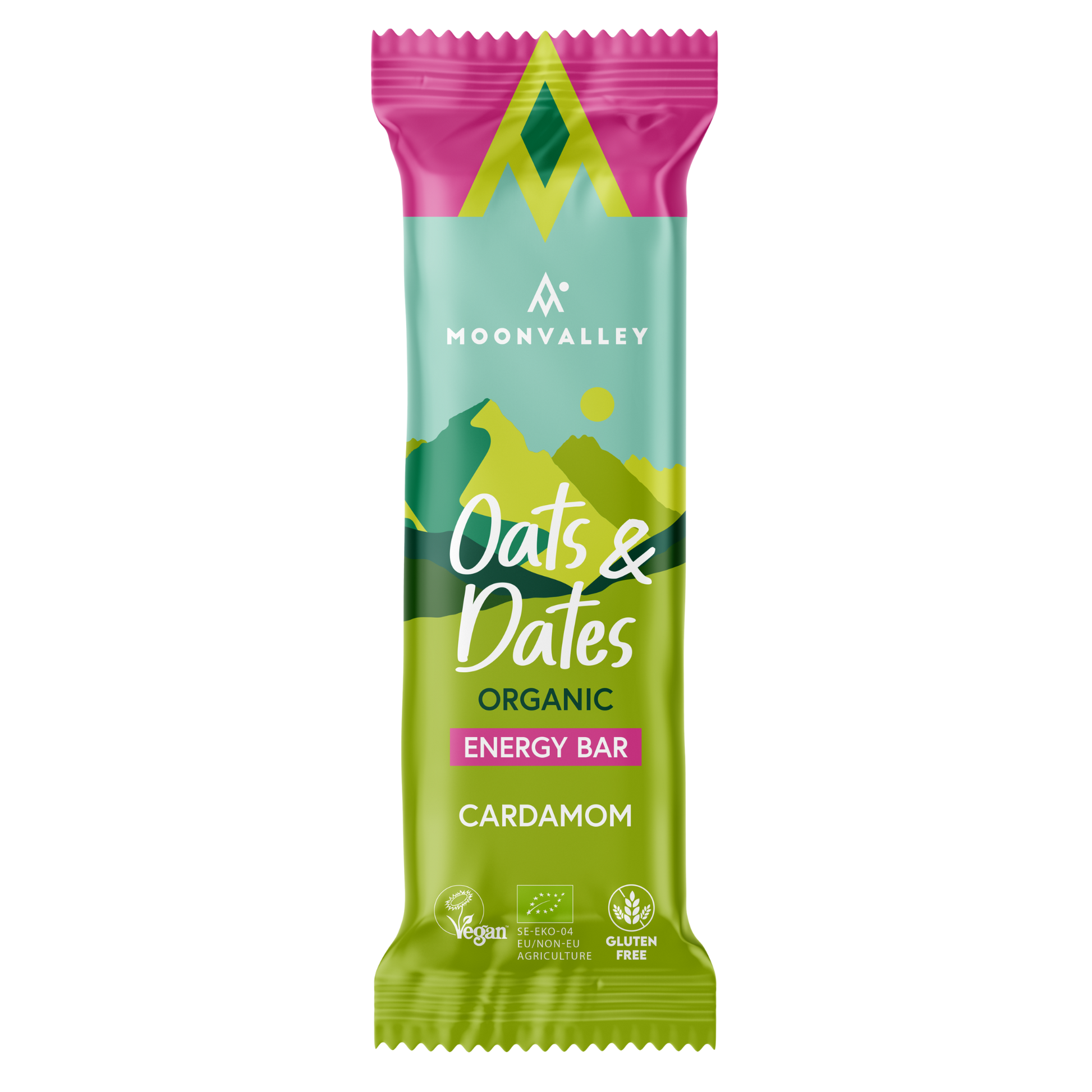 Moonvalley Organic Energy Bars Oats & Dates Cardamom package