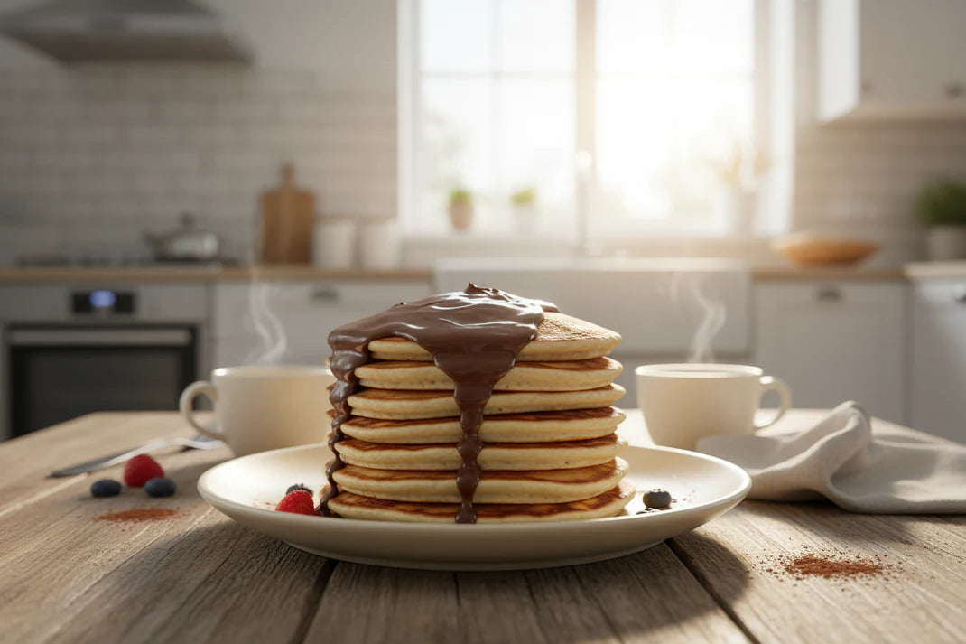 pancakes with goldnutrition choco cream 