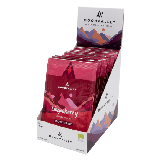 Moonvalley Organic Sports Drink Lingonberry box